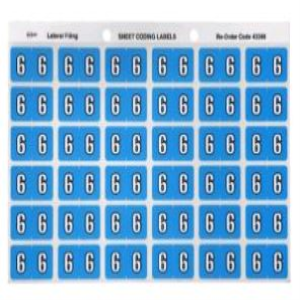 Avery Side Tab Colour Coding Label, '6', 25 x 38mm, Blue, 180 Labels/Pack Pack