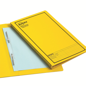 SPRING FILE FSC YELLOW PTD BLK25/BX Box