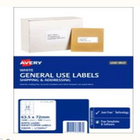AVERY COP/LAS. LABELS A4 DL12 68X68MM 100/BX Box