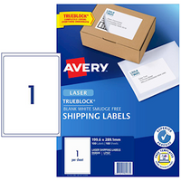 Avery Laser Address Labels, L7167, 1UP, 199.6x289.1mm, White, 100 Sheets/Pack Box