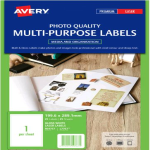 AVERY GLOSSY LABELS L7767 PKT25 AVERY Pack