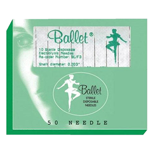 Out of Date, Ballet Electrolysis Needle, Stainless Steel, One Piece, K Shank #3, 50/Box, Price Discounted, While Stocks last Each