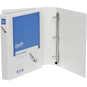 Bantex Insert Ring Binder, A4, 25mm, 3 Rings, Green, Each Each