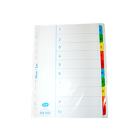 DIVIDER A4 MYLAR 1-10 NUM. WHITE SET Pack