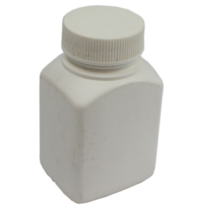 Tablet Bottle, 100ml, Wide Mouth, Rectangle White Cap, Recyclable Plastic , Each Each