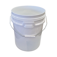Recyclable Plastic Pail with Handle, Without Lid, 20L, White, Each Carton