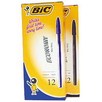 BIC Economy Ballpoint Pen, 1.0mm, Medium, Black, 12/Box