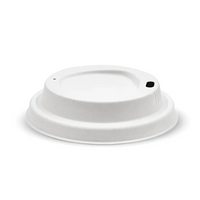 BioCup Pulp Lid, 90mm, To fit 8, 12, 16, & 20oz Cups, White, 50 Pieces/Pack Pack