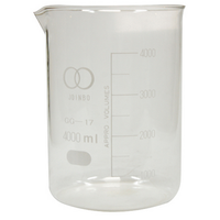 Bomex Beaker, 4000ml, Low Form Graduated with Spout, Borosilicate Glass, Each Each