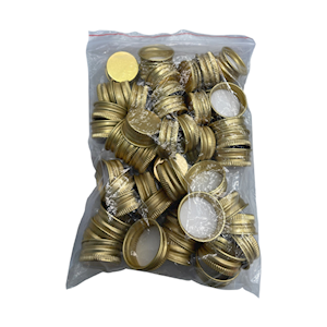 Livingstone PE Liner Aluminium Screw Cap for McCartney Bottle, Inner 28mm, 50 Pieces/Bag Bag