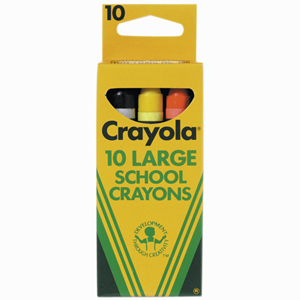 LARGE SCHOOL CRAYON(102X11MM) 10/PACK Pack