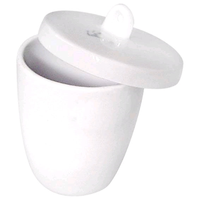 Livingstone High Wall Crucible with Lid, 25mL, 4 x 3.6cm, Porcelain, 10 Pieces/Box Box