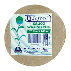 Calico Roll Waxing Material, Unbleached, 70mm x 100 metres (U20) Each