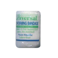 Universal Conforming Bandage with Clips, 50mm x 4 Metres Stretched Length (1.5 Metres Unstretched), 12/Pack Pack