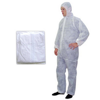 Out of Date, Livingstone Coverall Protective Suit w Hood 40GSM Small Waterproof Recyclable PP SPP White Each Discounted While Stocks last Each
