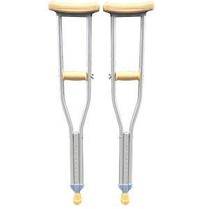 Damaged, Livingstone Underarm Crutches, Aluminium, Youth, Adjustable, 94-114cm, 2/Pack
