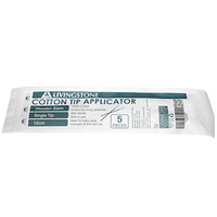 Livingstone Cotton Tip Applicator, Single Tipped, Biodegradable Wooden Stem, 15cm, Sterile, 5 Pieces/Pack, 1000 Packs/Carton Carton