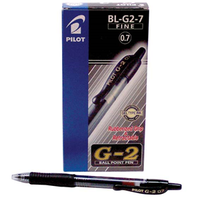 PENS PILOT GEL INK RETRACT. G2BLK O.7MM 12/BX Box