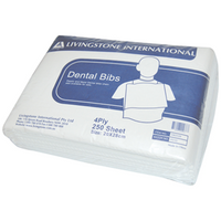 Livingstone Dental Bib 20 x 28 cm 4 Ply, lined Loose Only Loose
