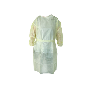Defries Impervious Isolation Gown, Long Sleeve, AAMI Level 2, Elastic Cuff, Large, Yellow, 100 Pieces/Box Box