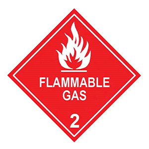 Brady Dangerous Goods Label Flammable Gas 2, 100 x 100mm, Self-Adhesive Vinyl, White, 25 Pieces/Pack