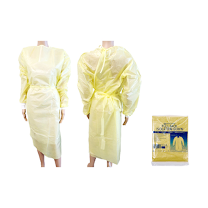 Liv Isolation Gown with Tie, Full Back, Knitted Wrist, AAMI Level 3, 50GSM, Nonwoven PP/PE, Yellow, 1/Pack, 100/Carton Carton