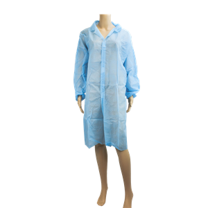 Out of Date Isolation Gown Dust Coat Long Sleeve Hook Loop Fastener Button w/o Pocket Freesize Nwoven Blu Ls Discounted While Stock last Each
