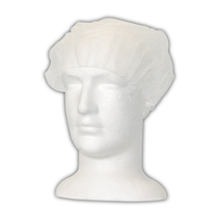 Disposable Bouffant Hairnet Cap, White, Nonwoven, Latex Free, Double Elastic, Small, 19 Inches, 1,000/Carton Carton