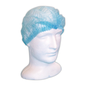 Livingstone Disposable Crimped Hairnet Cap, Blue, 24 Inches, Double Elastic, Latex Free, Loose Loose