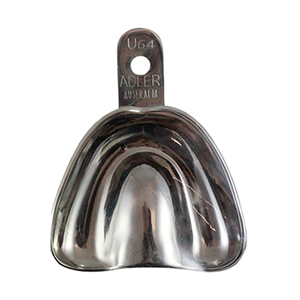 Livingstone Dental Impression Trays, Perforated, No. 64, Upper Edentulous Edentate, Rolled Lip, Small, Stainless Steel, Each Each