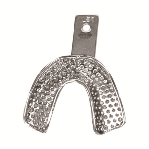 Asa Inox Permalock Dental Impression Trays, Perforated, 74 x 57mm, Retention Rim, Lower, Medium, Stainless Steel, Each