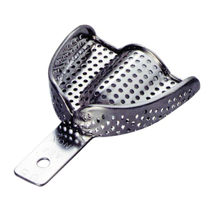 Asa Inox Permalock Dental Impression Trays, Perforated, 74 x 57mm, Retention Rim, Lower, Medium, Stainless Steel, Each