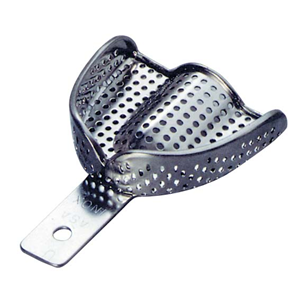 Asa Inox Permalock Dental Impression Trays, Perforated, 74 x 57mm, Retention Rim, Lower, Medium, Stainless Steel, Each