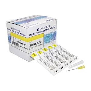 Livingstone Hypodermic Needles, 30G (0.3mm) x .50 inch (13mm), 100 Pieces/Box Box