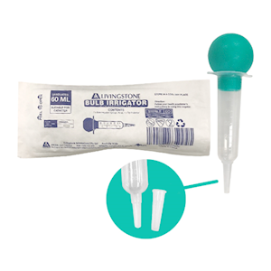 Out of Date, Livingstone Bulb Irrigation Syringe 60ml Catheter Toomey Tip w/Cap Latex Free Hypo Sterile Loose Discounted While Stock last Each