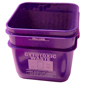 Livingstone Cytotoxic Waste Disposal Safe, 12L, Square, Base Only, Purple, Each Each