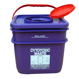 Livingstone Cytotoxic Waste Disposal Safe, 12L, Square, with Lid, Purple, Each Each