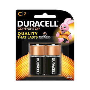 Duracell Battery C Card, 2/Pack Pack