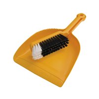 Oates Dustpan and Bannister Set, Plastic, Yellow, Each