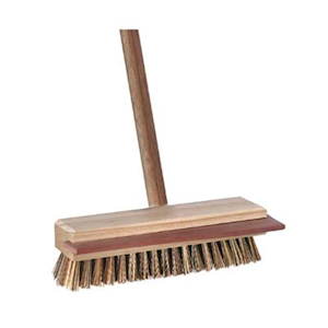 Oates Biodegradable Wooden Deck Scrub with Squeegee and Wooden Handle, 300mm, Fits 25mm Handle with 22mm Threaded Adaptor, Each Each
