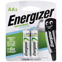 Energizer AA Batteries, Rechargeable, 2 Pieces/Pack Pack
