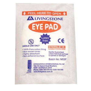 Livingstone Eye Pad Wound Dressing, Latex Free, Sterile, Single Packed, Each Each