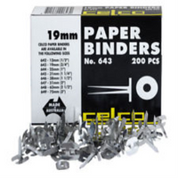 Esselte Paper Binders, Premier 643, 19mm, 200/Pack Pack