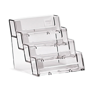 Taymar Business Card Holder, 4-Tier, Plastic, Clear, Each Each