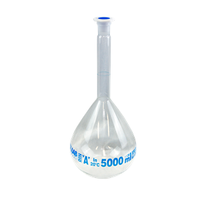 Volumetric Flask, 5000ml, Class A, with Plastic Stopper, Borosilicate Glass, Made in Europe, Each Each
