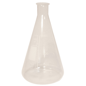 Erlenmeyer Conical Flask, 1000ml, Narrow Neck, Borosilicate Glass, European, Each Each