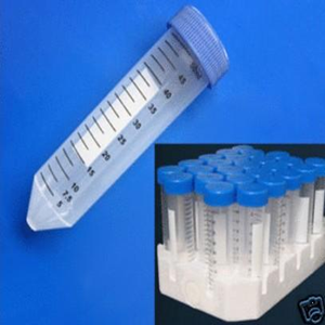Centrifuge Conical Test Tube with Screw Cap, 50ml, Graduated, Sterile, Recyclable Polypropylene, 25/Rack, 500/Carton