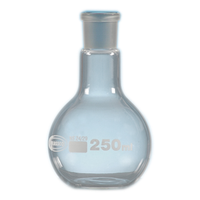 Monash Flat-Bottom Spherical/Boiling Flask, 250ml, Socket Joint 24/29, Single Medium Neck, Borosilicate Glass, Clear, Each Each