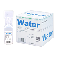 B. Braun Water for Injection, Schedule 0, 10mL Ampoule, 20 Ampoules/Box Box