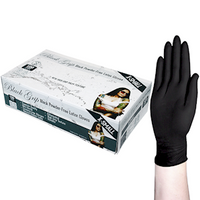 Black Grip Thick Heavy Duty Biodegradable Latex Gloves, Powder Free, Extra Small, Black, 100 Pieces/Box, 10 Boxes/Carton Carton